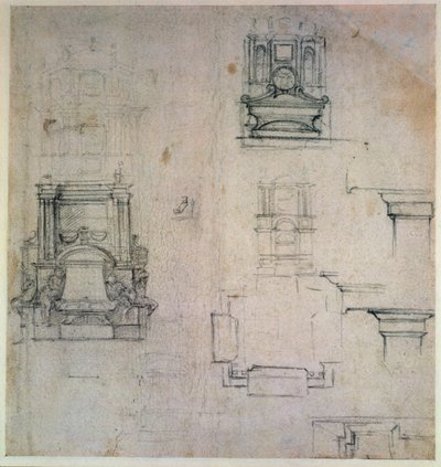 Designs for tombs by Michelangelo Buonarroti